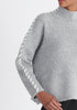 Paisie Contrast Whipstitch Jumper in Grey Close Up